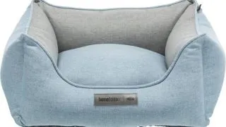 TRIXIE Lona, pat dreptunghiular caini, poliester, perna reversibila, antiderapant, albastru si gri, 60x50cm