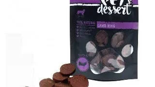 PET'S DESSERT Rings, XS-XL, Miel, punguta recompense fara cereale caini, 80g