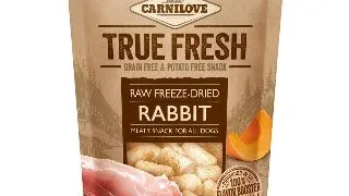 CARNILOVE True Fresh Raw Freeze-Dried, Iepure cu Dovleac, recompense presate la rece fara cereale caini, 40g