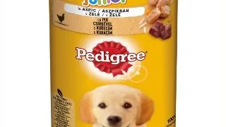 Pedigree Junior hrana umeda la conserva pentru caini juniori cu pui in aspic 400g