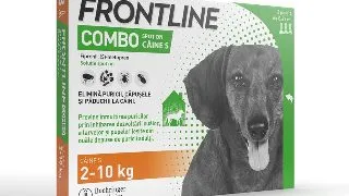 Frontline Combo, solutie spot-on antiparazitara, caini FRONTLINE Combo, spot-on, solutie antiparazitara, caini 2-10kg, 3 pipete