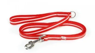 JULIUS-K9 IDC Rope, lesa fosforescenta cu maner si inel caini, cauciuc, 19mm x 2m, rosu