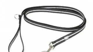 JULIUS-K9 IDC Rope, lesa fosforescenta cu maner si inel caini, cauciuc, 19mm x 2m, negru