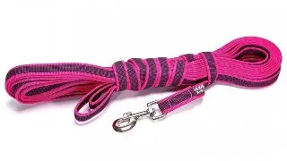 JULIUS-K9 Color & Gray, lesa antiderapanta fara maner caini, 50kg, textil, banda, 20mm x 10m, roz