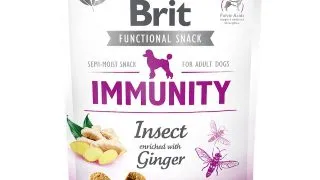 BRIT Care Functional Snack Immunity, Insecte cu Ghimbir, recompense funtionale fara cereale caini, imunitate, 150g