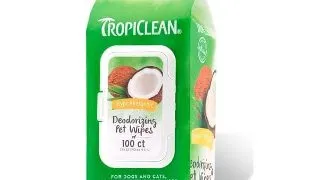 TROPICLEAN, servetele umede caini si pisici, hipoalergenice, Nuca de cocos, cutie, 100buc