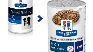 HILL'S Prescription Diet z/d Food Sensitivities, dieta veterinara caini, conserva hrana umeda, piele & blana, sistem digestiv, (in sos), 370g