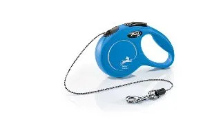 FLEXI Classic, lesa snur retractabila caini, reflectorizant, poliester, albastru, XS(8kg, 3m)