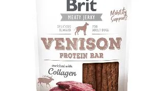 BRIT Jerky Venison Protein Bar, recompense caini, Batoane proteice Vanat, 80g