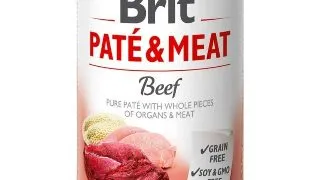 BRIT Pate & Meat, Vita, conserva hrana umeda fara cereale caini, (pate cu bucati de carne), 400g