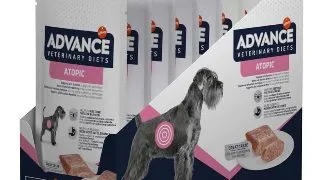 ADVANCE VETERINARY DIETS Atopic Derma Care, XS-XL, Curcan, dieta veterinara,, plic hrana umeda caini, piele & blana, (in aspic), bax, 150g x 8buc