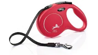 FLEXI Classic, lesa banda retractabila caini, nylon, rosu, M(25kg, 5m)