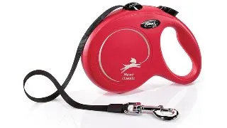 FLEXI Classic, lesa banda retractabila caini, nylon, rosu, L(50kg, 5m)