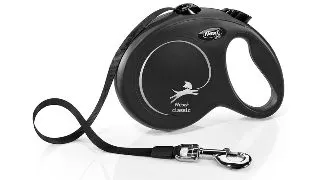 FLEXI Classic, lesa banda retractabila caini, nylon, negru, L(50kg, 5m)