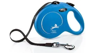 FLEXI Classic, lesa banda retractabila caini, nylon, albastru, L(50kg, 5m)