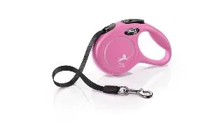 FLEXI Classic, lesa banda retractabila caini, nylon, roz, XS(12kg, 3m)