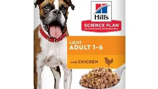 HILL'S SCIENCE PLAN Light, XS-XL, Pui, conserva hrana umeda caini, managementul greutatii, (pate), 370g