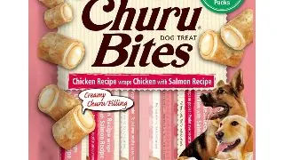 INABA Churu Bites, XS-XL, Pui si Somon, punguta recompense fara cereale caini, semimoist, 92g