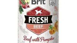 BRIT Fresh, Vita cu Dovleac, conserva hrana umeda fara cereale caini, (in aspic), 400g