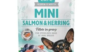 Brit Care Dog Mini Plic Sterilised, File de somon si hering, in sos 85g 85g