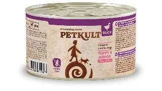 PETKULT Grain Free Mini Junior, Rata, conserva hrana umeda fara cereale caini junior, 185g