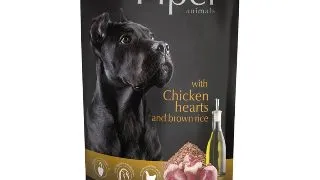 PIPER Animals, XS-XL, Inimi de Pui si orez brun, plic hrana umeda caini, (in aspic), 150g