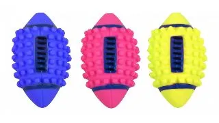PAWISE Rugby, jucarie minge caini, S-L, vinil, fosforescenta, activitati fizice, diverse culori, 12.5 x 7.5 x 7.5 cm