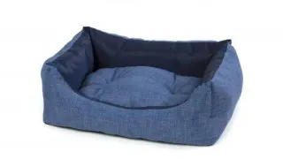 LEOPET Rodi, pat dreptunghiular caini, poliester oxford, rezistent la apa, albastru, 60x70cm