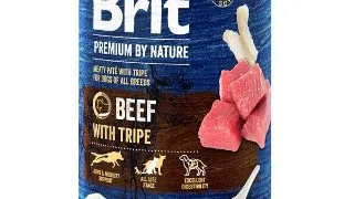 Hrana umeda pentru caini Brit Premium, Beef With Tripes 400g