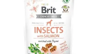 BRIT Care Crunchy Cracker, Insecte si Somon cu Cimbru, recompense fara cereale caini, 200g