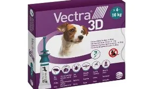 Vectra 3D, spot-on, solutie antiparazitara, caini Vectra 3D, spot-on, solutie antiparazitara, caini 4 -10 kg, 3 pipete