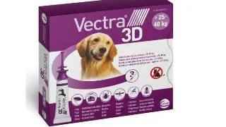 Vectra 3D, spot-on, solutie antiparazitara, caini Vectra 3D, spot-on, solutie antiparazitara, caini 25-40 kg, 3 pipete