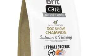 BRIT Care Hypoallergenic Dog Show Champion, XS-XL, Somon si Hering, hrana uscata monoproteica caini, sistem imunitar & alergii, 3kg