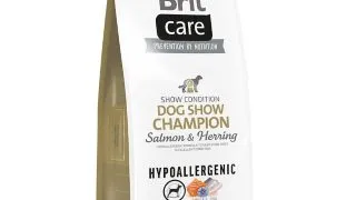 BRIT Care Hypoallergenic Dog Show Champion, XS-XL, Somon si Hering, hrana uscata monoproteica caini, sistem imunitar & alergii, 12kg