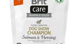 BRIT Care Hypoallergenic Dog Show Champion, XS-XL, Somon si Hering, hrana uscata monoproteica caini, sistem imunitar & alergii, 1kg