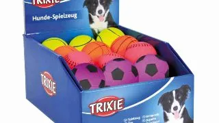 Trixie, jucarie minge plutitoare caini, 4 modele, cauciuc Trixie, jucarie minge plutitoare caini, cauciuc, 6cm, multicolor