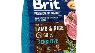 Hrana uscata pentru caini Brit Premium, Sensitive, Miel 3kg