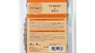 PETKULT Hypoallergenic Dental Snacks, Curcan si Orez, recompensa caini, 21buc