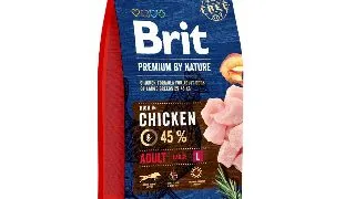 BRIT Premium By Nature Adult Large Breed, L, Pui, hrana uscata caini, 15kg+3kg GRATUIT