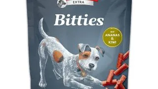 RINTI Bitties , XS-XL, Rata si Ananas, punguta recompense fara cereale caini, semimoist, 100g