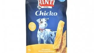 RINTI Chicko, XS-XL, Pui, punguta recompense fara cereale caini, deshidratat, 90g