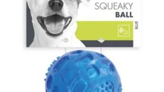 M-PETS Squeaky, jucarie minge caini, dentitie, cauciuc M-PETS Squeaky, jucarie minge caini S, dentitie, cauciuc, albastru, ⌀6.3cm