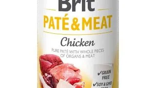 BRIT Pate & Meat, Pui, conserva hrana umeda fara cereale caini, (pate cu bucati de carne), 400g