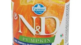 N&D Pumpkin Starter, XS-XL, Miel si afine, conserva hrana umeda fara cereale caini junior, (in sos), 285g