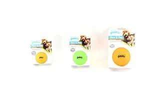 PAWISE, jucarie minge caini, M, vinil, fosforescenta, activitati fizice, diverse culori, ⌀7 cm