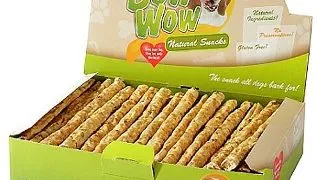 Bow Wow Natural Stick cu Vita si Plaman, 22 cm, 50 buc
