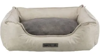 TRIXIE Calito, pat dreptunghiular caini si pisici, XS-S, textil, bej si gri, 60 x 50 cm