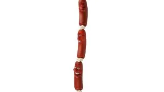 TRIXIE, jucarie carnati pe o sfoara caini, plastic cu sfoara, 75cm, rosu, 4 bucati