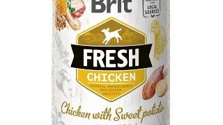 BRIT Fresh, Pui cu Cartof Dulce, conserva hrana umeda continut redus cereale caini, (in aspic), 400g