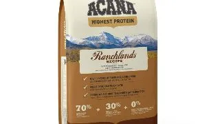 ACANA Highest Protein Ranchlands, hrana uscata fara cereale caini, 11.4kg